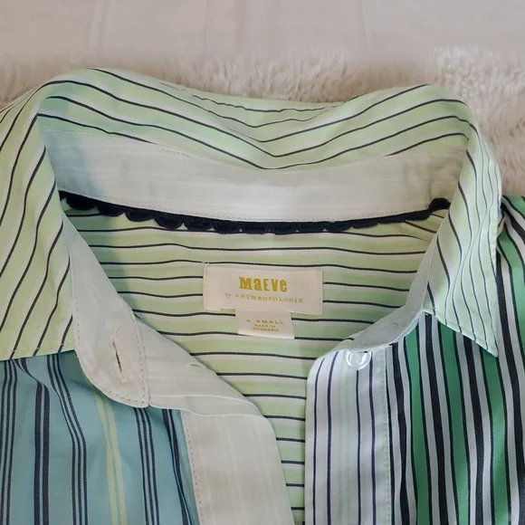 Maeve Anthropologie Alix Oversized Henley Popover Tunic Blouse - Picture 3 of 10